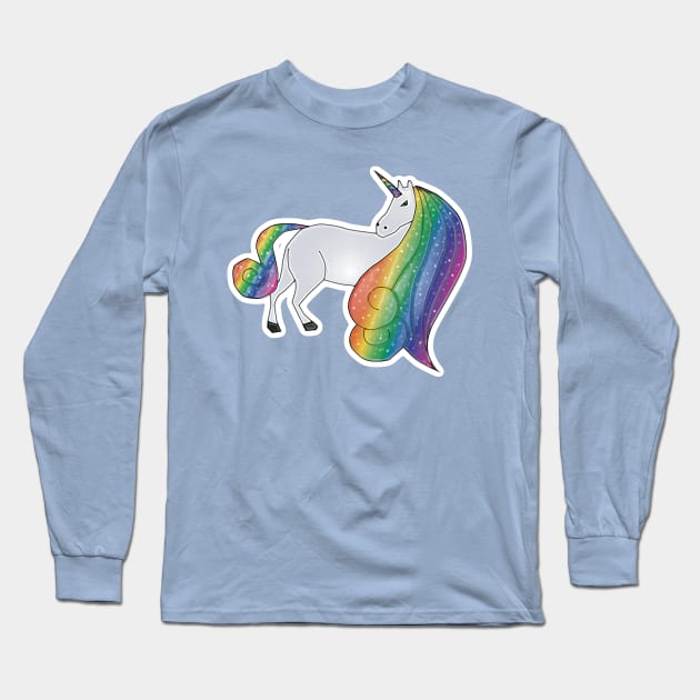 Glitter Unicorn Long Sleeve T-Shirt by BoonieDunes